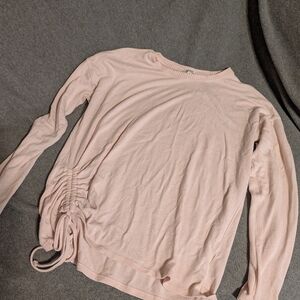 Lucky Brand Blush Ruched Long Sleeve Tee